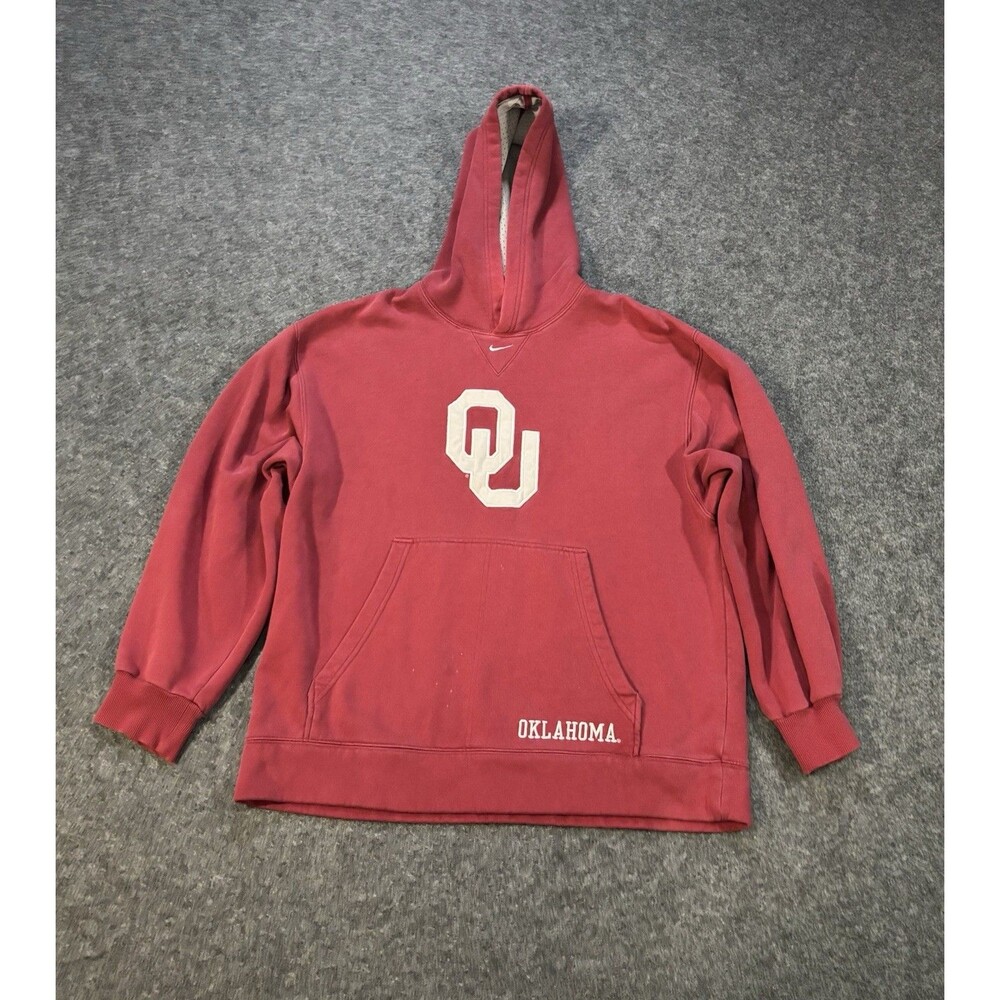 Oklahoma Sooners Nike Hoodie Men’s Medium Center Swoosh Y2K Flaw